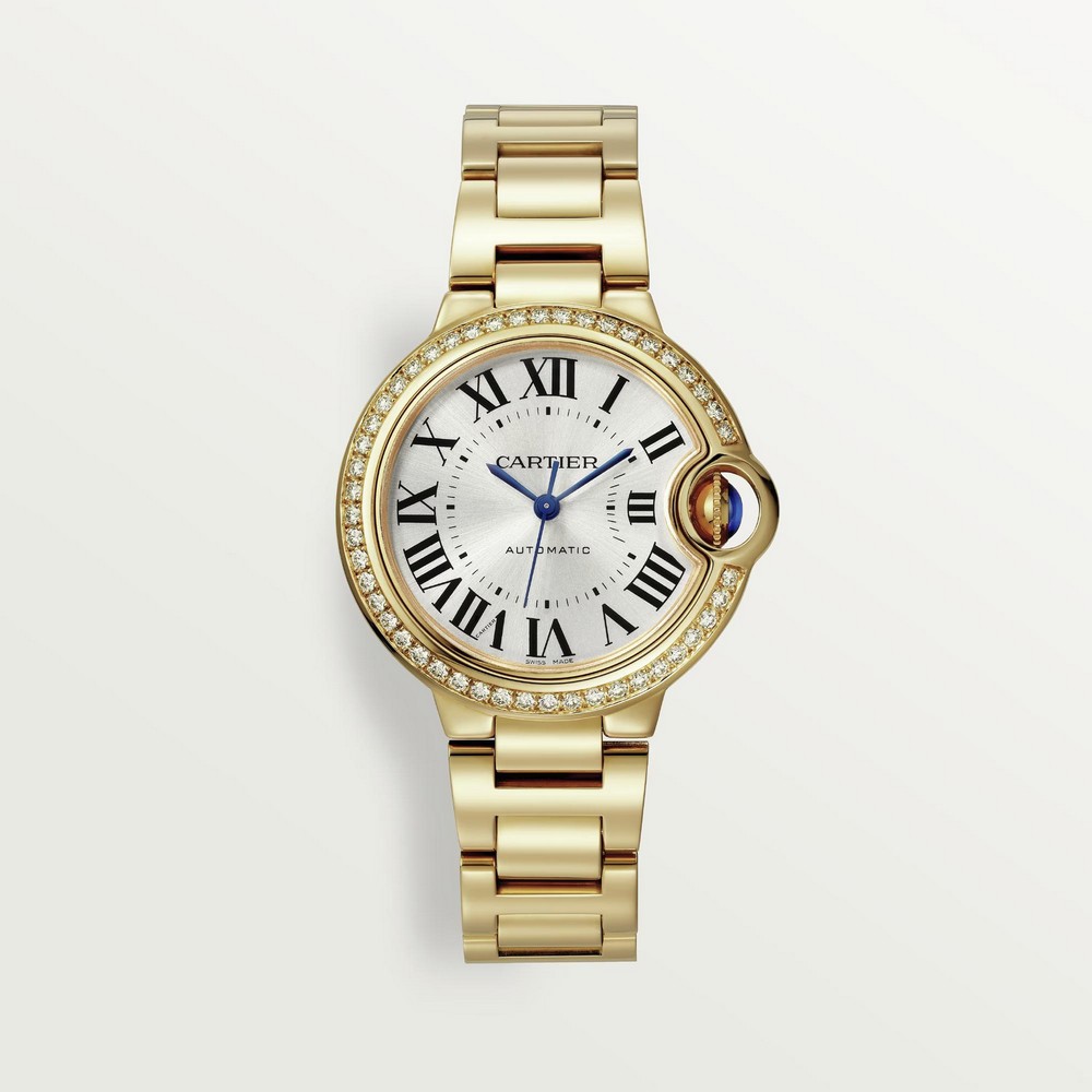 Đồng Hồ Cartier Ballon Bleu De Cartier Watch 33mm Nữ Vàng Xám